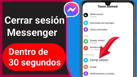 Cómo cerrar sesion en messenger 